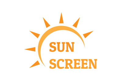 Sun screen logo, flat style