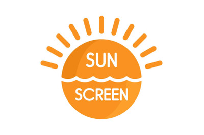 Sun sea screen uv logo, flat style