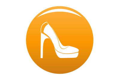 Woman shoes icon vector orange