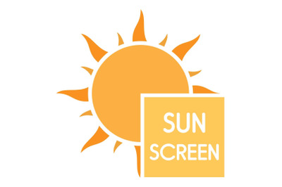Uv sun screen logo, flat style