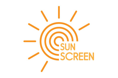 Sun uv screen logo, flat style