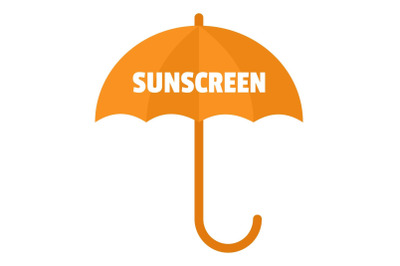 Umbrella sun screen logo, flat style