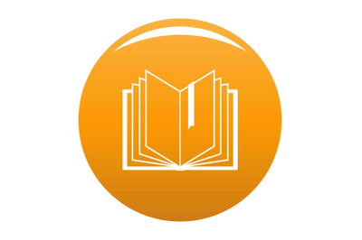 Book bookmark icon vector orange
