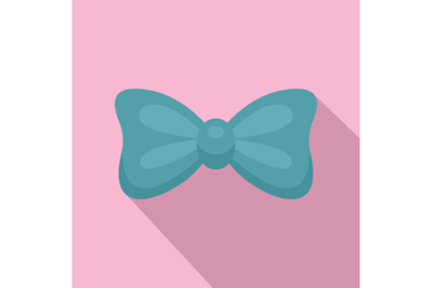 Aqua bow tie icon, flat style