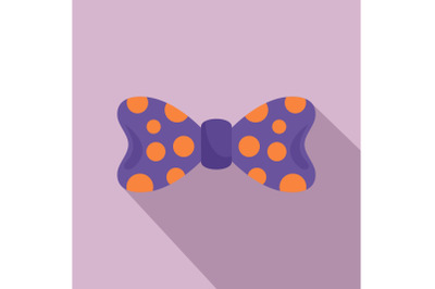 Bow tie orange circle icon, flat style
