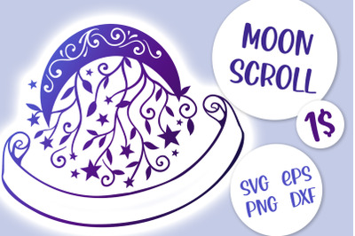 Moon Scroll SVG cut file