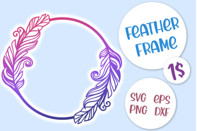 Feather Frame SVG cut file