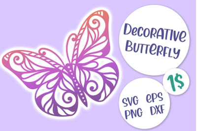 Decorative Butterfly SVG cut file