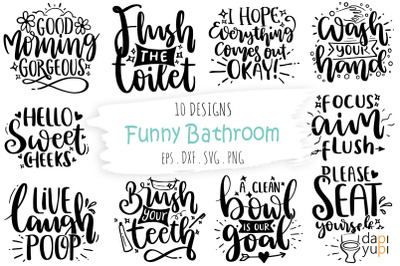 Funny Bathroom Quotes SVG Bundle