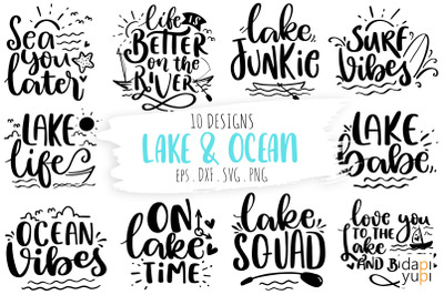 Lake &amp; Ocean Quotes SVG Bundle, Lake SVG