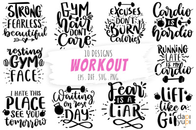 Workout SVG Bundle, Workout Quotes SVG