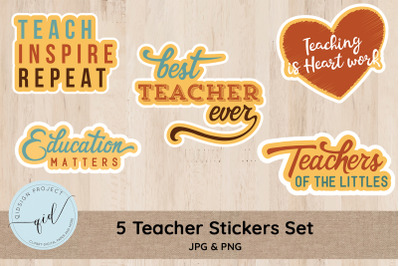 5 Teacher Stickers Set