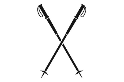 Nord walking sticks icon, simple style