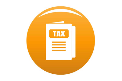 Tax icon vector orange
