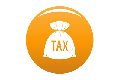 Money bag icon vector orange