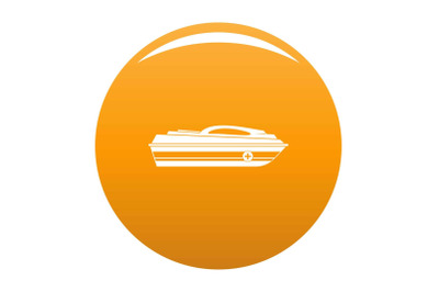 Boat icon vector orange