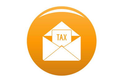 Tax email icon vector orange