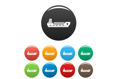 Ship cargo icons set color vector