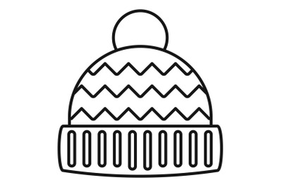 Winter hat icon, outline style