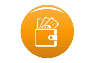 Wallet icon vector orange