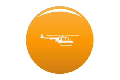 Helicopter icon vector orange