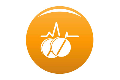 Pill icon vector orange