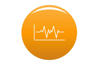 Cardiogram icon vector orange