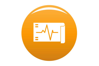 Electrocardiogram icon vector orange