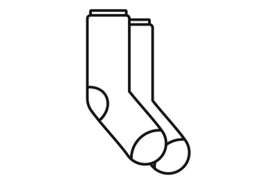 Winter socks icon, outline style