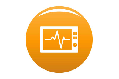 Ekg icon vector orange