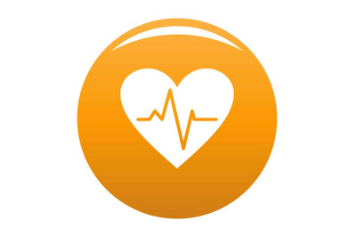 Healthy heart icon vector orange