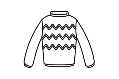 Winter sweater icon, outline style