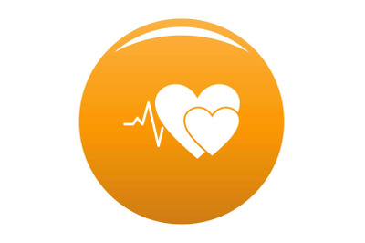 Cardiology icon vector orange