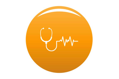 Stethoscope icon vector orange