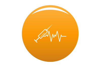 Syringe icon vector orange