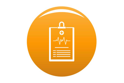 Cardiogram on tablet icon vector orange
