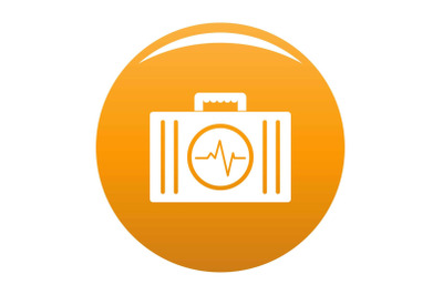 First aid kit icon vector orange