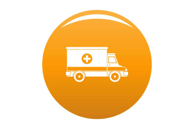 Ambulance icon vector orange