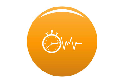 Encephalogram icon vector orange