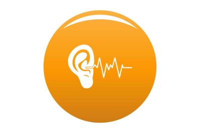Ear icon vector orange