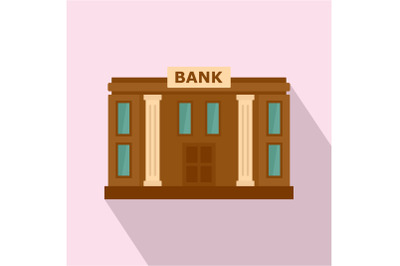 Bank icon, flat style