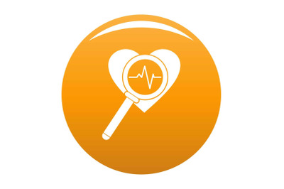 Heart icon vector orange