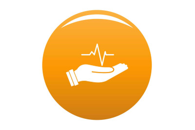 Heartbeat icon vector orange