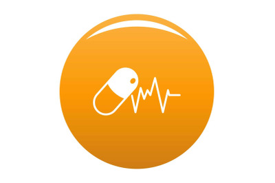 Capsule icon vector orange