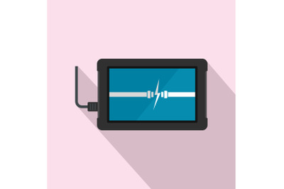 Charging device icon, flat style