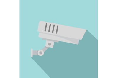 Outdoor security camera icon, flat style