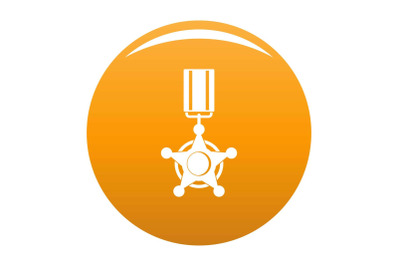 Medal icon vector orange