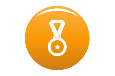 Medal icon vector orange