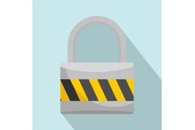 Big lock icon, flat style