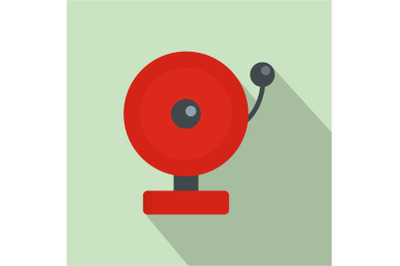 Ring sirena icon, flat style